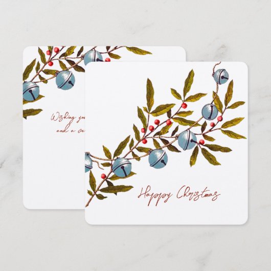 Jingle Bells Greeting Feestdagenkaart (Voorkant / Achterkant)