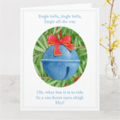 JINGLE BELLS Grote Kerstkaart Kaart (Gele Bloem)