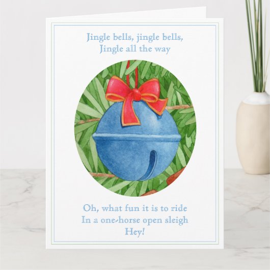 JINGLE BELLS Grote Kerstkaart Kaart (Voorkant)