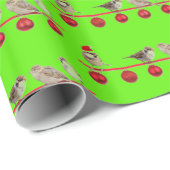 Jingle bells happy swallow ornament grn gift cadeaupapier (Rol Hoek)