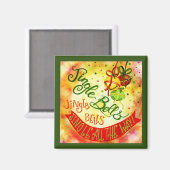 Jingle Bells Helemaal Feestelijk Kerstmis Magneet (Voorkant / Achterkant)