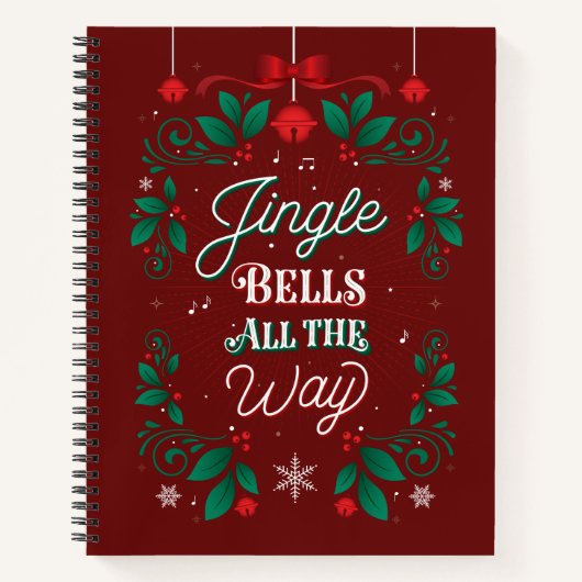Jingle Bells helemaal tot in het kerstboek Notitieboek (Voorkant)