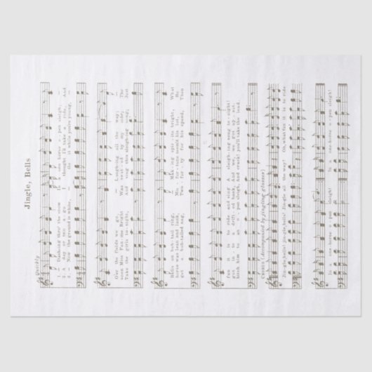 Jingle Bells Holiday Tissue and Decoupage Paper Tissuepapier (Voorkant)