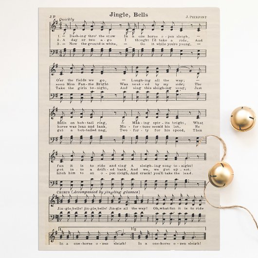 Jingle Bells Holiday Tissue and Decoupage Paper Tissuepapier