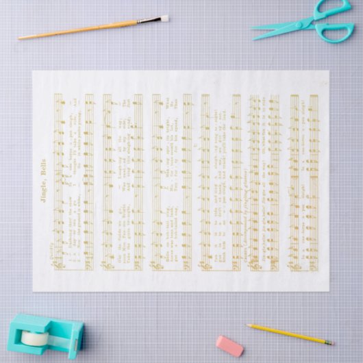 Jingle Bells Holiday Tissue Decoupage Papier Goud (Craft)