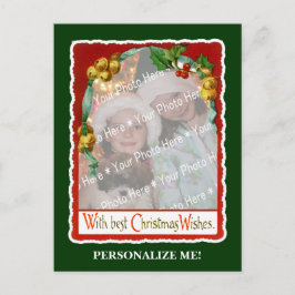 Jingle Bells Holiday Wishes Add-Any-Photo Lijst Feestdagenkaart