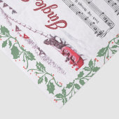 Jingle Bells Holly Border Sleigh decoupage Tissuepapier (Detail)