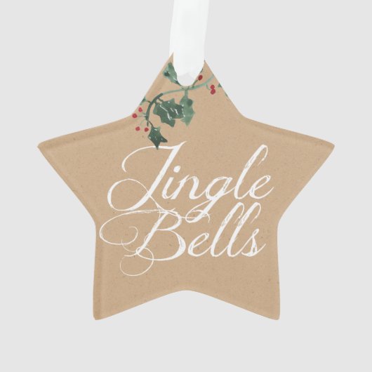 Jingle Bells Holly Holiday Acrylornament Ornament (achterkant)