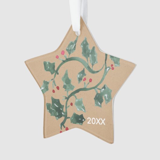 Jingle Bells Holly Holiday Acrylornament Ornament (voorkant)