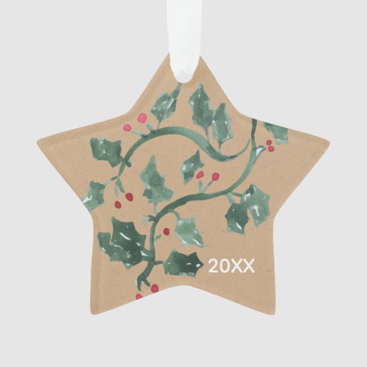 Jingle Bells Holly Holiday Acrylornament Ornament (voorkant)