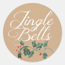 Jingle Bells Holly Holiday Sticker