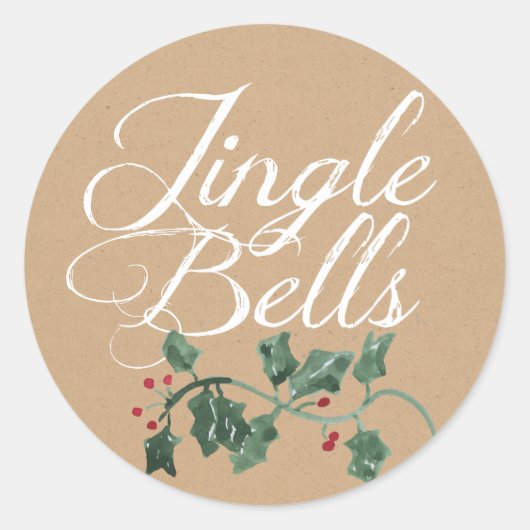 Jingle Bells Holly Holiday Sticker (Voorkant)