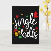 Jingle Bells Jingle All The Way Kerstcadeau Kerstm Kaart (Gele Bloem)