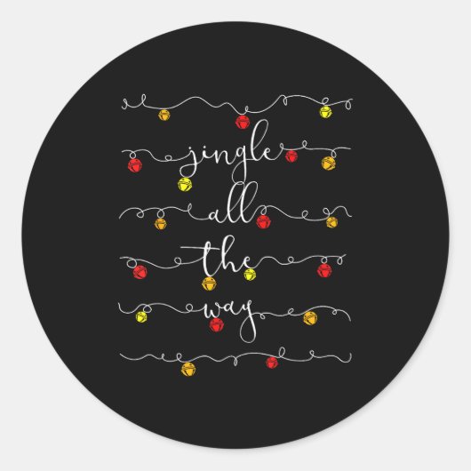 Jingle Bells Jingle All The Way Sleigh Bells Chris Ronde Sticker (Voorkant)