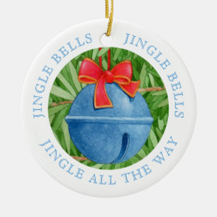JINGLE BELLS Keramische Cirkel Ornamente + Tekst Keramisch Ornament