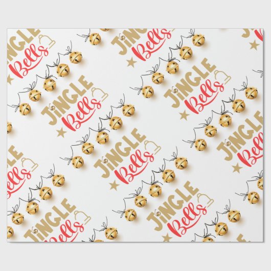 Jingle Bells Kerst inpakpapier (Vlak)