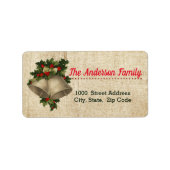 Jingle Bells kerstadreslabel Etiket (Voorkant)