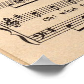 Jingle Bells  kerstblad Music Poster (Hoek)