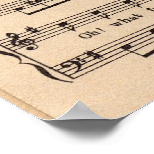 Jingle Bells  kerstblad Music Poster (Hoek)