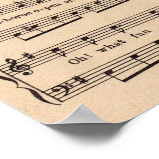 Jingle Bells  kerstblad Music Poster (Hoek)