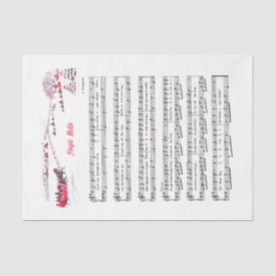 Jingle Bells kerstfeestay Carol Sheet Music Tissuepapier