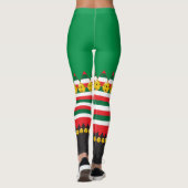 Jingle Bells Kerstmis Elf Costume Leggings (Achterkant)