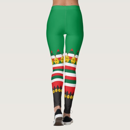 Jingle Bells Kerstmis Elf Costume Leggings (Achterkant)