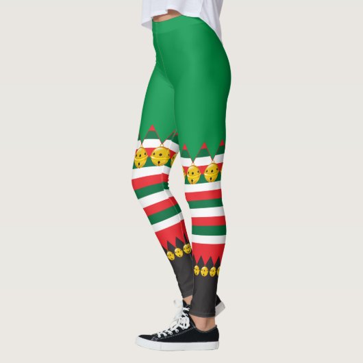 Jingle Bells Kerstmis Elf Costume Leggings (Links)