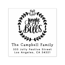 Jingle Bells Kerstmis familienaam retouradres Zelfinktende Stempel