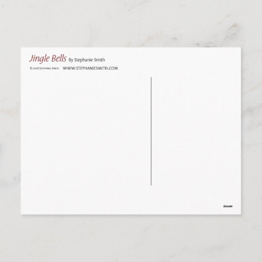 "Jingle Bells" Kerstrendier briefkaart (Achterkant)