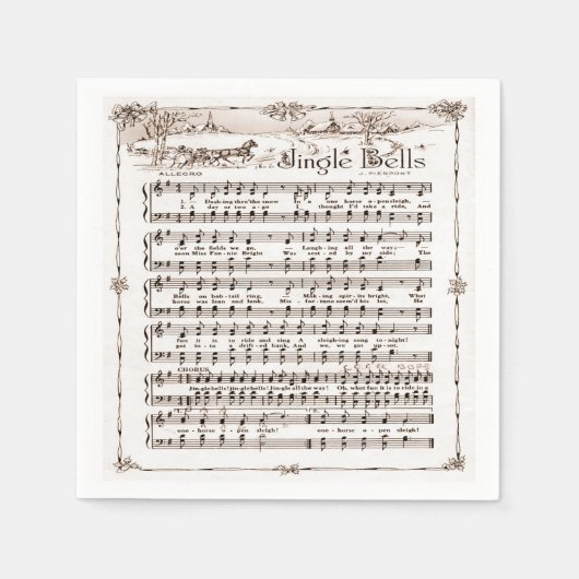 Jingle bells Kerstservetten Servet (Voorkant)