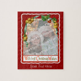 Jingle Bells-kerstwens add-a-foto-Lijst Legpuzzel