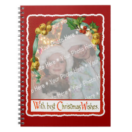 Jingle Bells-kerstwens add-a-foto-Lijst Notitieboek