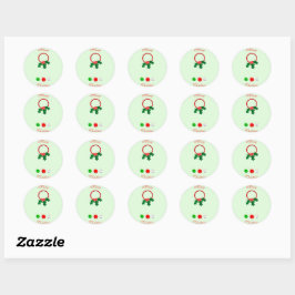 Jingle Bells Krans Envelope Seals Ronde Sticker