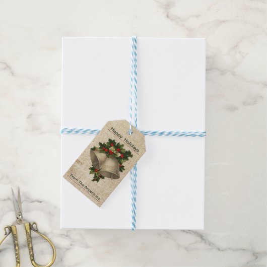 Jingle Bells Label met kerstcadeaus Cadeaulabel (Met Touw)