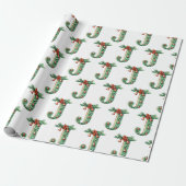 Jingle Bells Letter J Christmas Cadeaupapier (Uitgerold)