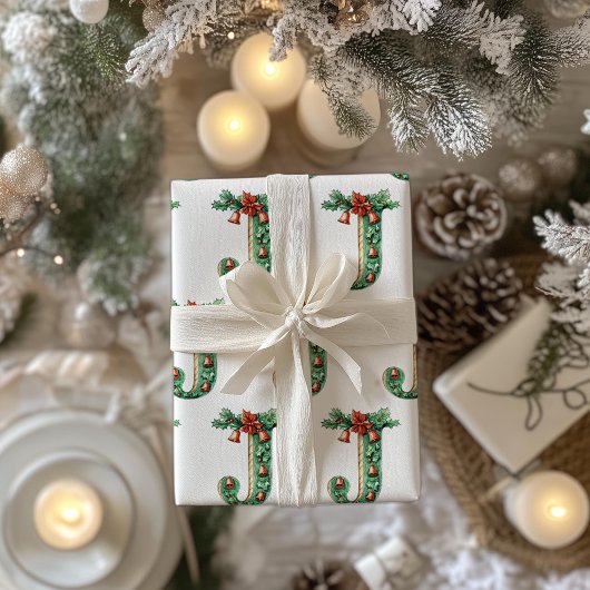 Jingle Bells Letter J Christmas Cadeaupapier