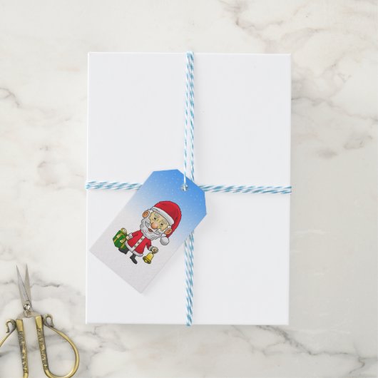 Jingle Bells met de Kerstman Cadeaulabel (Met Touw)