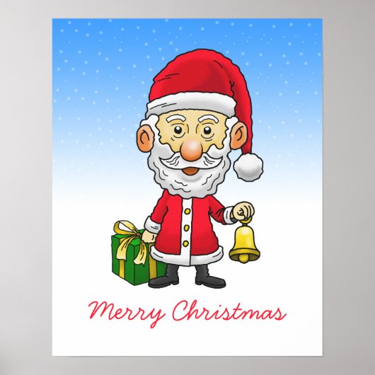 Jingle Bells met de Kerstman Poster (Voorkant)