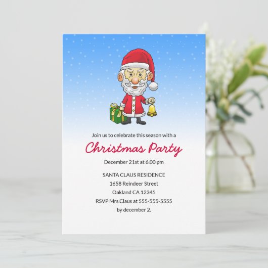 Jingle Bells met de Uitnodiging van het Kerstmisfe (Staand voorkant)