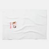 Jingle Bells met Santa, Sneeuwman en Rendier op ee Theedoek (Horizontaal)