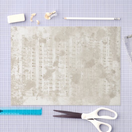 Jingle Bells Music Grunge Holiday Kerstcarol Tissuepapier (Craft)