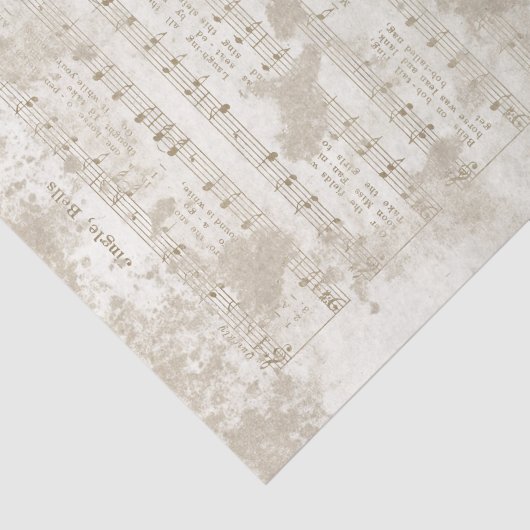 Jingle Bells Music Grunge Holiday Kerstcarol Tissuepapier (Detail)