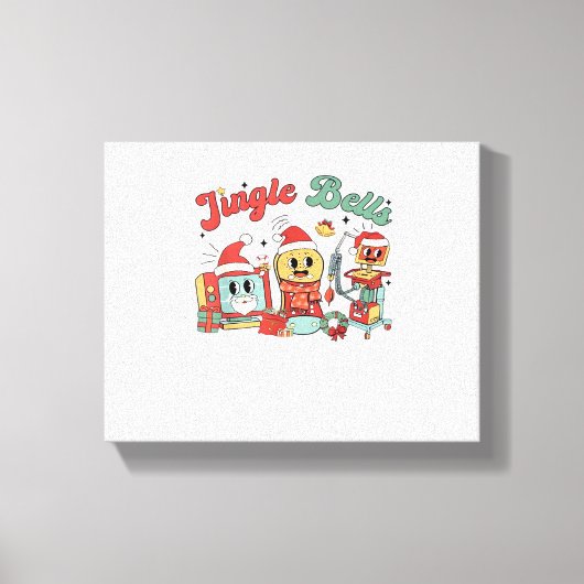 Jingle Bells Nurse, Kerstverpleegster, Grappig Ker Canvas Afdruk (Voorkant)