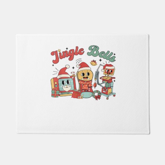 Jingle Bells Nurse, Kerstverpleegster, Grappig Ker Deurmat (Voorkant)