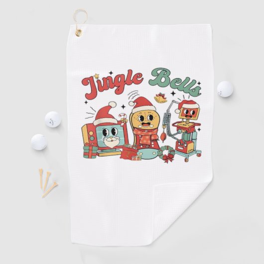 Jingle Bells Nurse, Kerstverpleegster, Grappig Ker Golfhanddoek (Insitu)