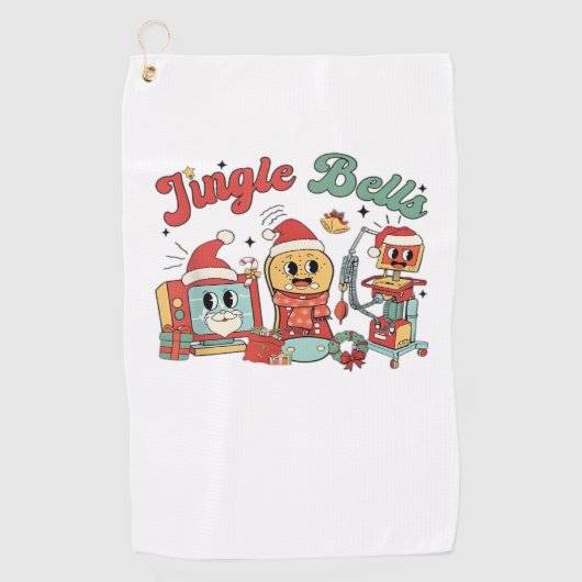 Jingle Bells Nurse, Kerstverpleegster, Grappig Ker Golfhanddoek (Voorkant)