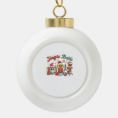 Jingle Bells Nurse, Kerstverpleegster, Grappig Ker Keramische Bal Ornament (Voorkant)