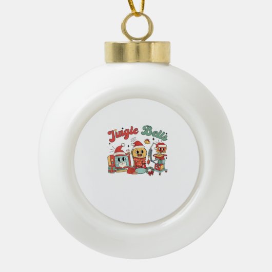 Jingle Bells Nurse, Kerstverpleegster, Grappig Ker Keramische Bal Ornament (Voorkant)