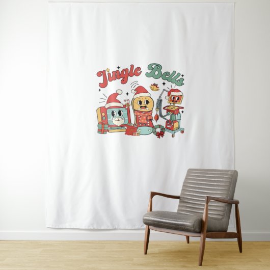 Jingle Bells Nurse, Kerstverpleegster, Grappig Ker Wandkleed (In situ)